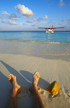 On the beach seaplane