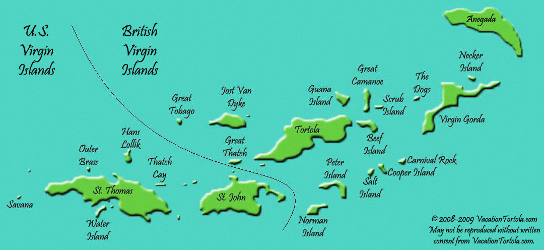 Map of the Virgin Islands