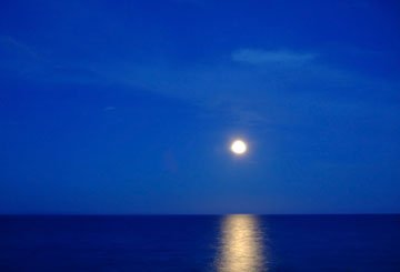 Full moon over the ocean