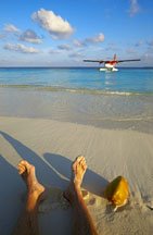 On the beach seaplane