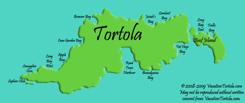 Tortola Beaches Map