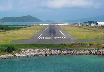 Landing on Beef Island